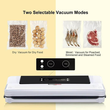 Bonsenkitchen Vacuum Sealer Food Sealing Machine with Dry/Moist Function - Imported from UK